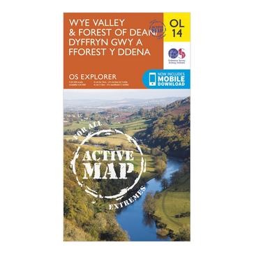 Orange Ordnance Survey Explorer Active OL14 Wye Valley & Forest of Dean Map With Digital Version