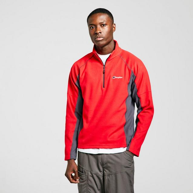 Red fleece deals half zip