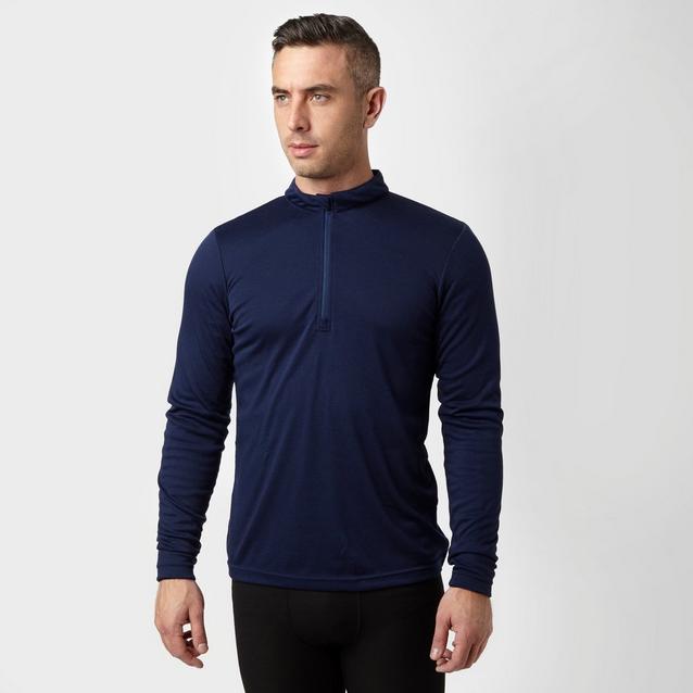 Navy Peter Storm Men's Long Sleeve Zip Neck Thermal T-Shirt image 1