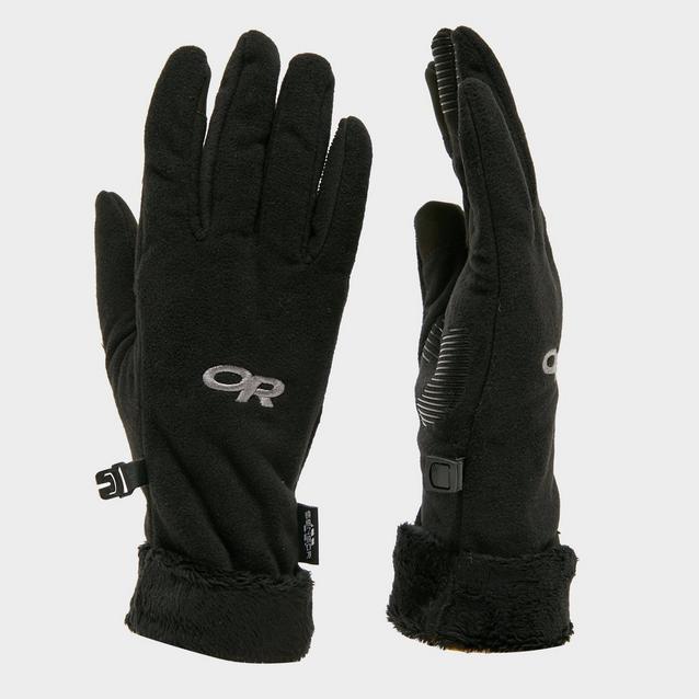 Black Outdoor Research Women’s Fuzzy Sensor Gloves image 1