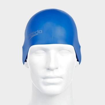 Blue Speedo Plain Moulded Swimming Cap