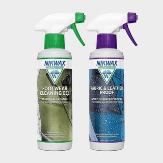 Fabric and Leather Reproofer Spray and Footwear Cleaning Gel 300ml Twin Pack