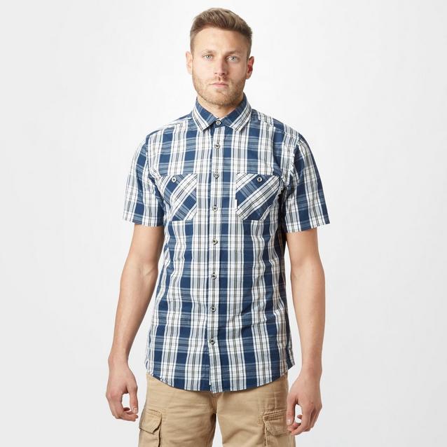 Navy Brakeburn Men’s Check Short Sleeve Shirt image 1