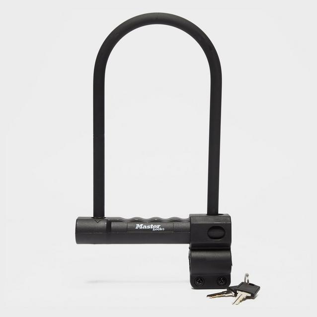 Black Masterlock 12mm D-Lock 200mm X 100mm + Carrier Bracket image 1