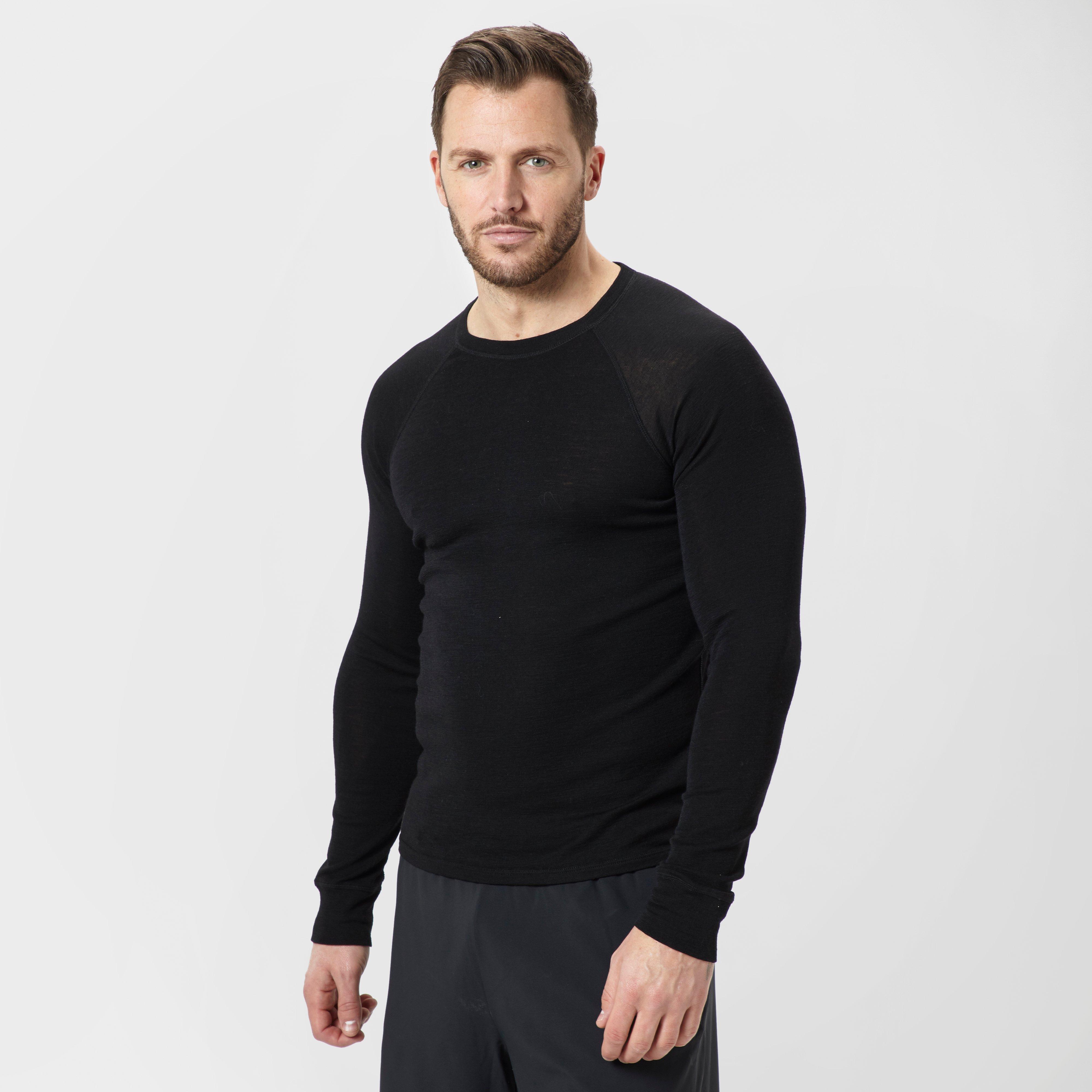 Technicals Technicals Mens Merino Long-Sleeve Crew Neck Baselayer - Black, Black Technicals Technicals Mens Merino Long-Sleeve Crew Neck Baselayer - Black, Black