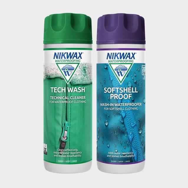 Grey Nikwax Tech Wash & Softshell Proofer Twin Pack 300ml image 1