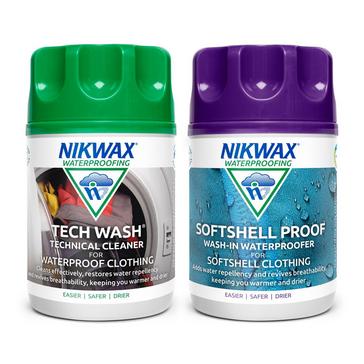Assorted Nikwax Softshell Proof™ and Tech Wash Wash-In Twin Pack