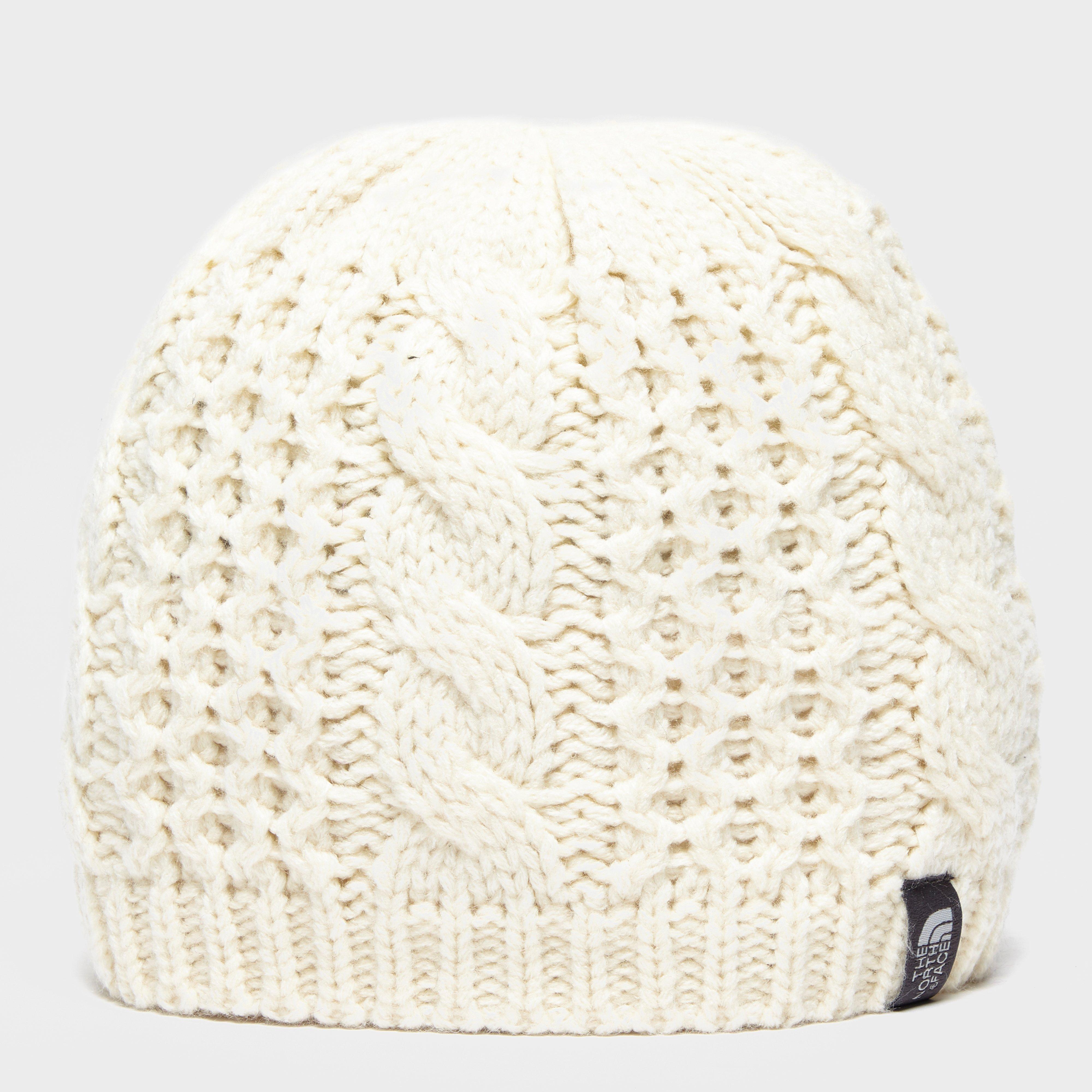 north face cream beanie
