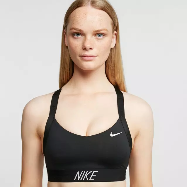 Nike Training Indy Logo Bra In White