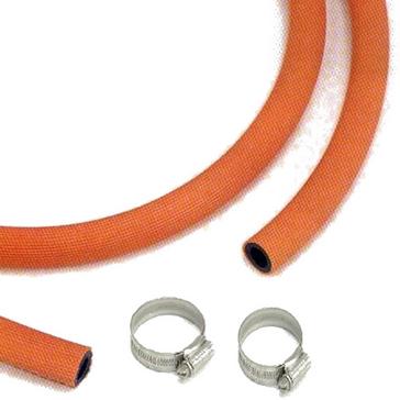 Orange Continental Gas Hose & 2 Clips