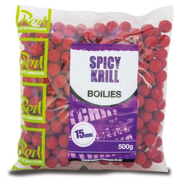 Red R Hutchinson 15mm Spicy Krill Boilies (500g)