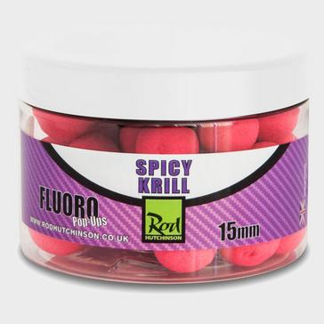 Pink R Hutchinson Fluoro Pop Ups 15mm, Spicy Krill