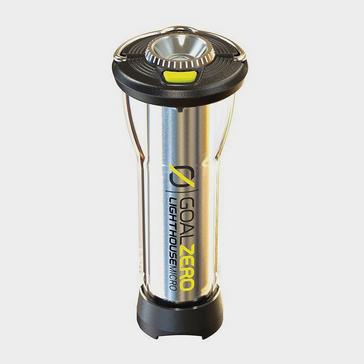 silver Goal Zero Lighthouse Micro Charge USB Rechargeable Lantern