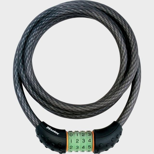 Black Masterlock 12mm x 1800mm Combi Lock Cable image 1