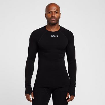 Black OEX Men's Barneo Long Sleeve Baselayer Top