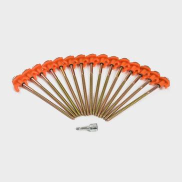 Orange HI-GEAR Screw Tent Pegs (Hexagonal Head)