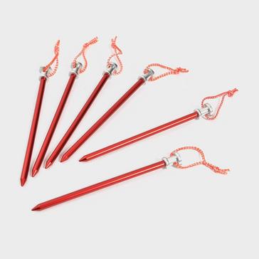 Red OEX Lightweight Aluminium Ground Pegs (Set of 6)