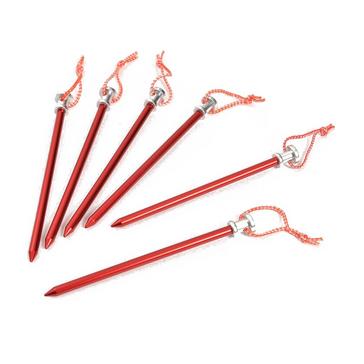 Red OEX Lightweight Aluminium Ground Pegs (Set of 6)