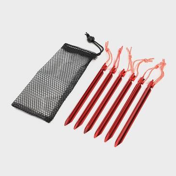 Red OEX Arrow Lightweight Aluminium Pegs (6 Pack)