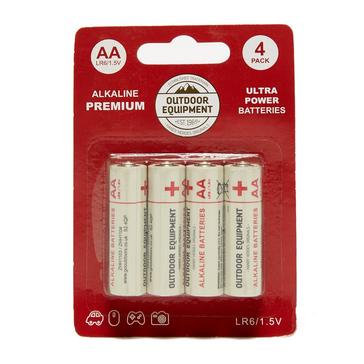 white Handy Heroes AA 4 Pack Alkaline Batteries
