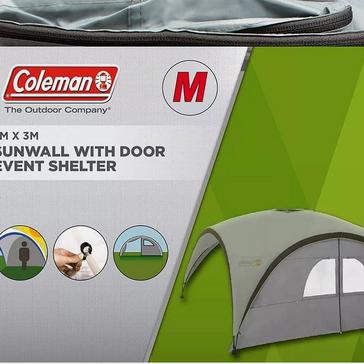 White COLEMAN FastPitch Event Shelter Pro L Sunwall With Door