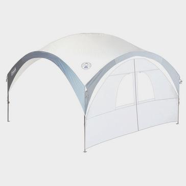 White COLEMAN FastPitch Event Shelter Pro L Sunwall With Door