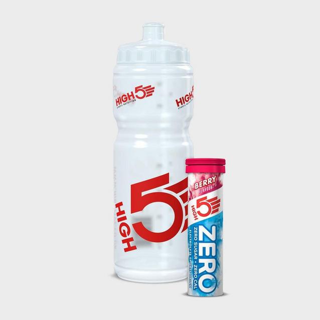 White HIGH 5 750ml Drinks Bottle with 10 ZERO Tabs (Berry) image 1