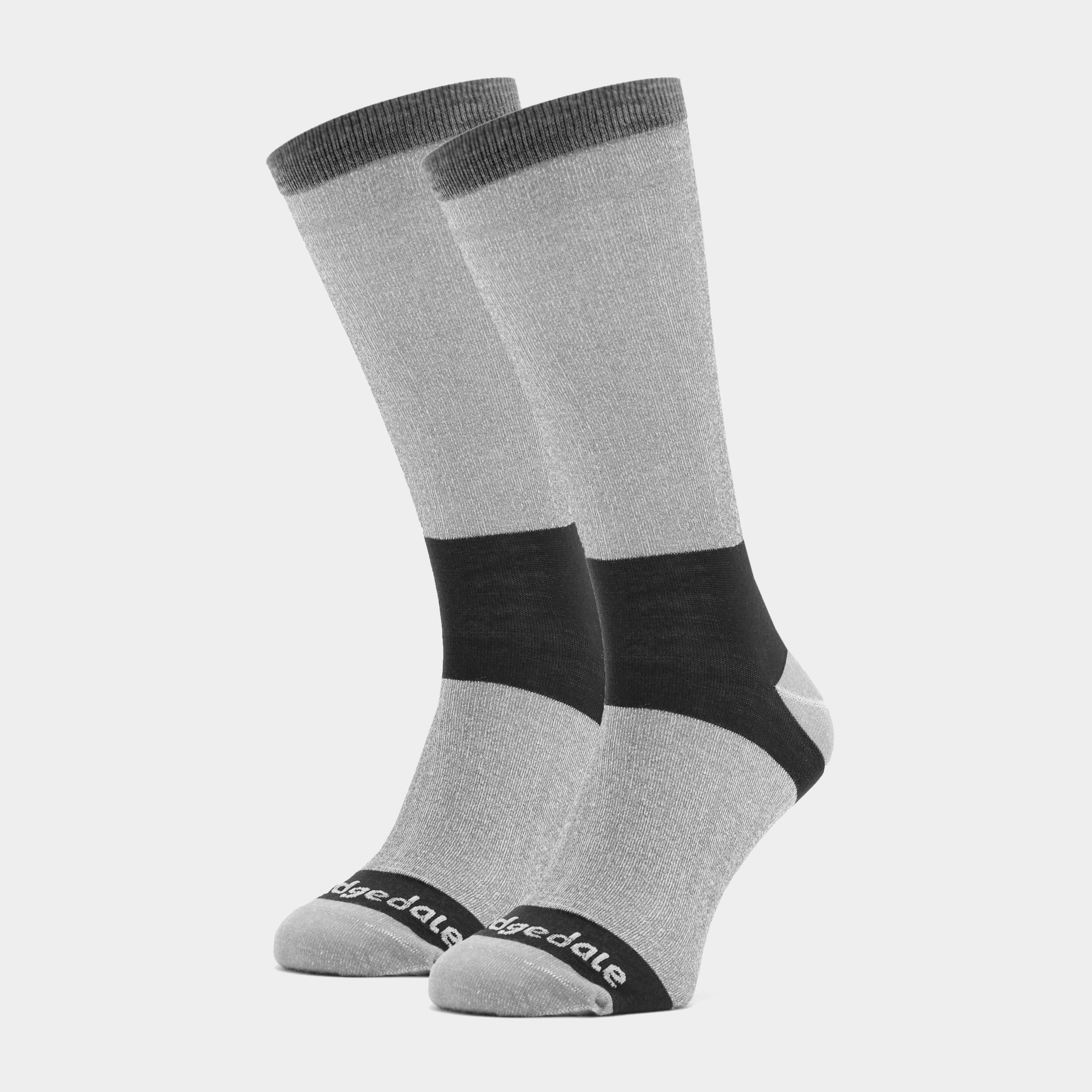 Bridgedale Bridgedale Mens Base Layer Coolmax Liner Boot Socks (2 Pair) - Grey, Grey Bridgedale Bridgedale Mens Base Layer Coolmax Liner Boot Socks (2 Pair) - Grey, Grey