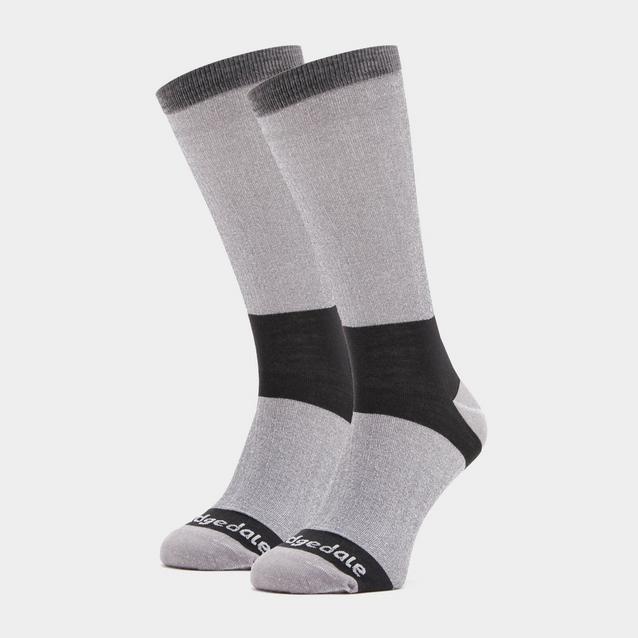 Grey Bridgedale Men's Base Layer Coolmax Liner Boot Socks (2 Pair) image 1