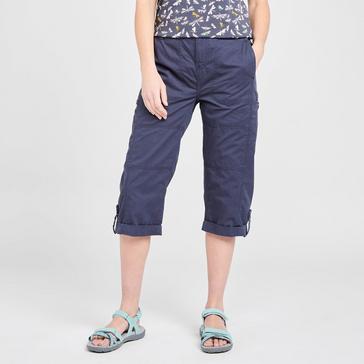 Navy Weird Fish Women's Salena ¾ Length Trousers