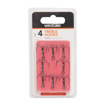 SILVER Westlake Semi-Barbed Treble Hooks (Size 4)