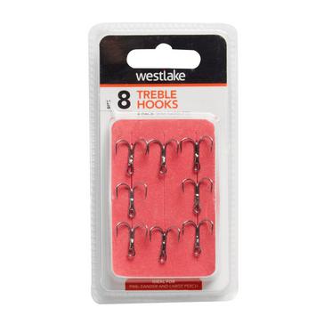 Pink Westlake Semi-Barbed Treble Hooks (Size 8)
