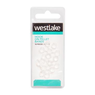 White Westlake Hook on Pellet Bands (Medium)