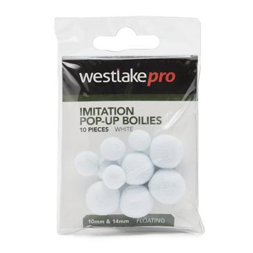 White Westlake Imitation Popup Boilie 10-14mm White (10pcs)