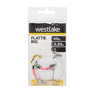 White/Blue Westlake 2 Hook Flattie Rig (Size 1)