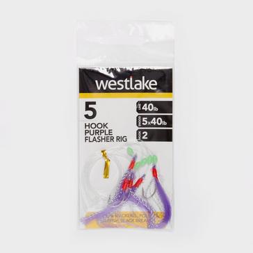 White/Blue Westlake 5 Hook Purple Flasher (Size 2)