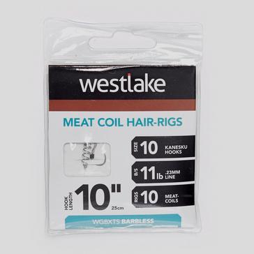 White Westlake Meat Coil Hair Rigs 10” Size 10