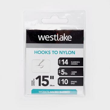 Silver Westlake Extra Strong Micro-Barbed Hooks to Nylon (Size 14)