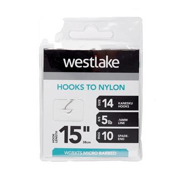 Silver Westlake Extra Strong Micro-Barbed Hooks to Nylon (Size 14)