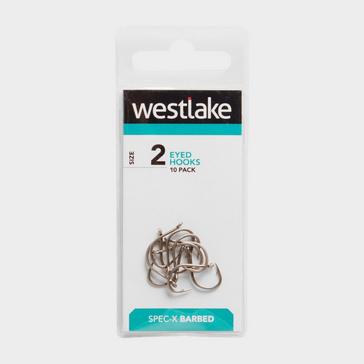 Silver Westlake Barbed Eyed Hooks (Size 2)