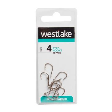 SILVER Westlake Barbed Eyed Hooks (Size 4)