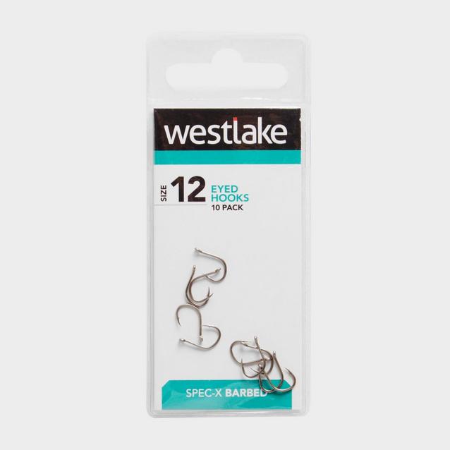 Silver Westlake Barbed Eyed Hooks (Pack of 10) (Size 12) image 1