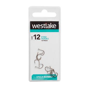 Silver Westlake Barbed Eyed Hooks (Pack of 10) (Size 12)