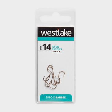 Silver Westlake Barbed Eyed Hooks (Size 14)