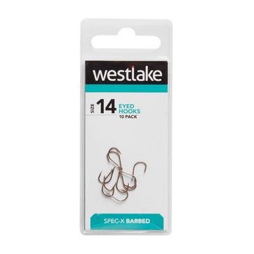 BLACK Westlake Barbed Eyed Hooks (Size 14)