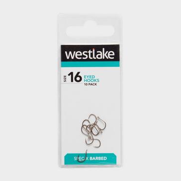 Silver Westlake Eyed Barbed Hooks (Size 16)