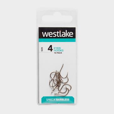 SILVER Westlake Barbless Eyed Hooks (Size 4)