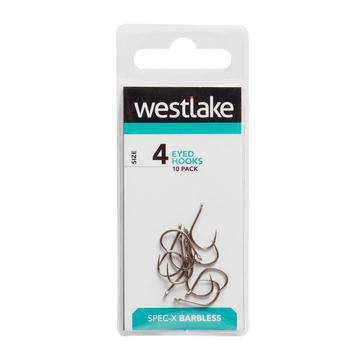 SILVER Westlake Barbless Eyed Hooks (Size 4)