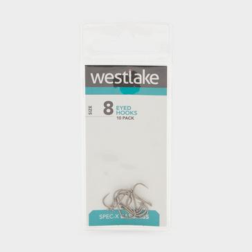 SILVER Westlake Barbless Eyed Hooks (Size 8)