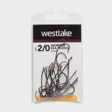 Black Westlake 20Pk Worm Hooks Sz 2/0